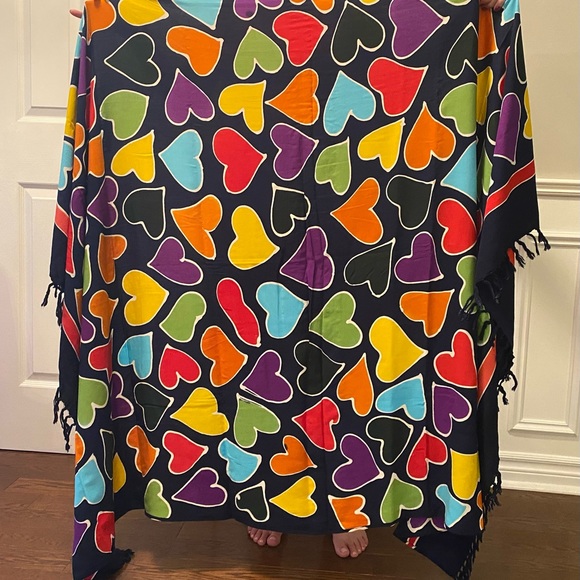 Heart print multicolour Sarong - Picture 2 of 2